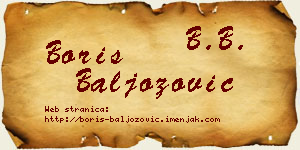 Boris Baljozović vizit kartica